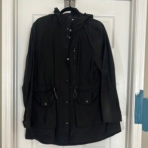 J Crew Black Utility Jacket with Hood
